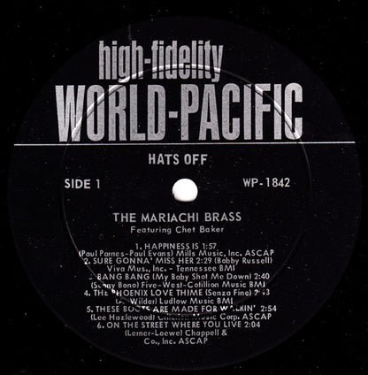 The Mariachi Brass Featuring Chet Baker : Hats Off (LP, Album, Mono, RCA)