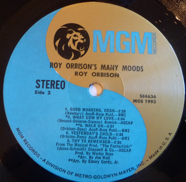 Roy Orbison : Roy Orbison's Many Moods (LP, Album)