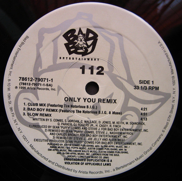 112 : Only You (Remix) (12")