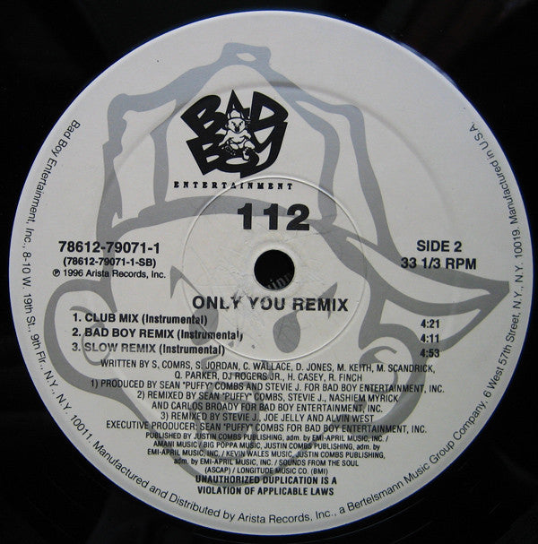 112 : Only You (Remix) (12")