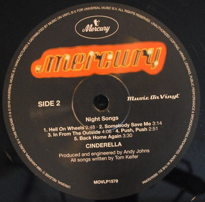 Cinderella (3) : Night Songs (LP, Album, RE, 180)