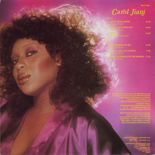 Carol Jiani : Hit'n Run Lover (LP, Album)