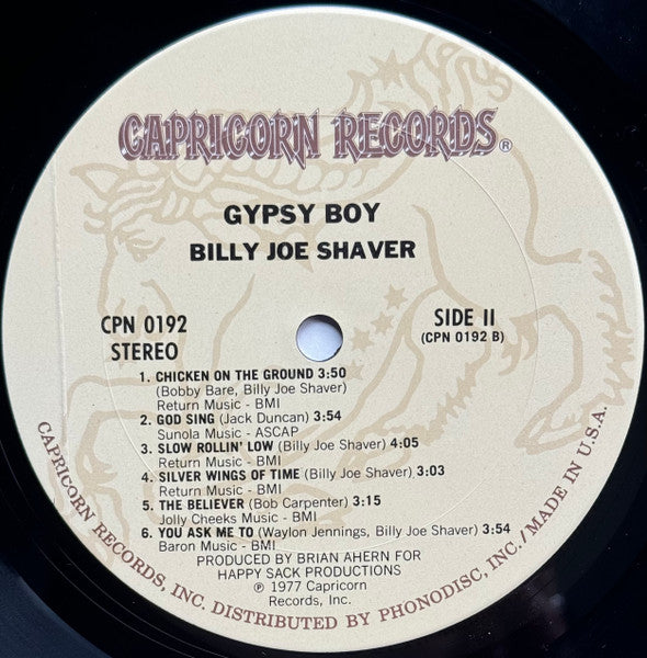 Billy Joe Shaver : Gypsy Boy (LP, Album, Pit)
