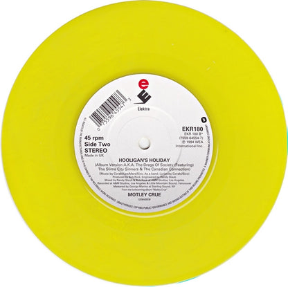 Mötley Crüe : Hooligan's Holiday (7", Single, Ltd, Yel)