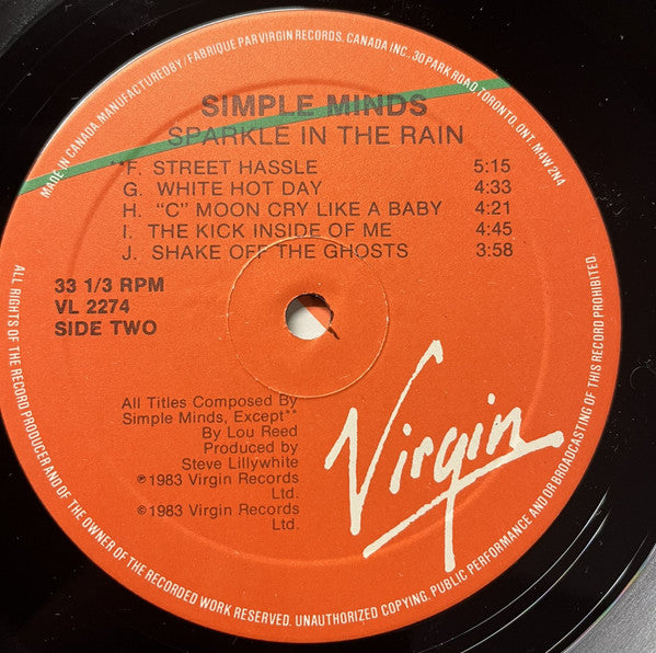 Simple Minds : Sparkle In The Rain (LP, Album)