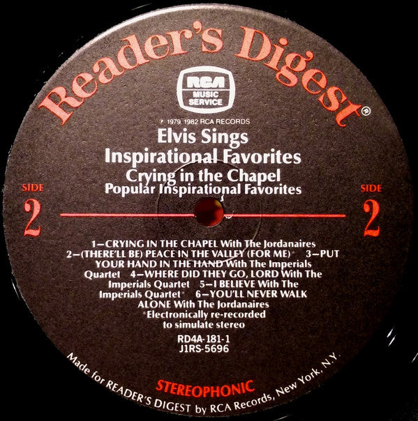Elvis Presley : Elvis Sings Inspirational Favorites (LP, Comp)