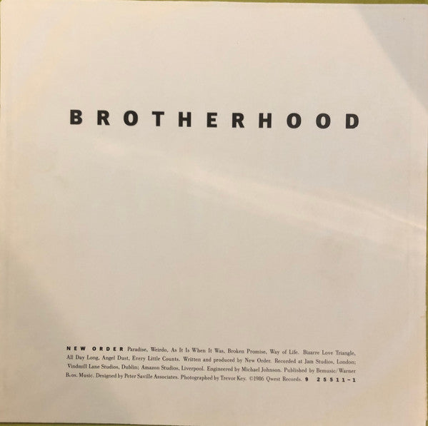 New Order : Brotherhood (LP, Album, Spe)