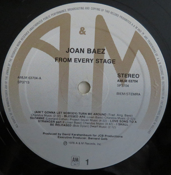 Joan Baez : From Every Stage (2xLP, Album, Gat)