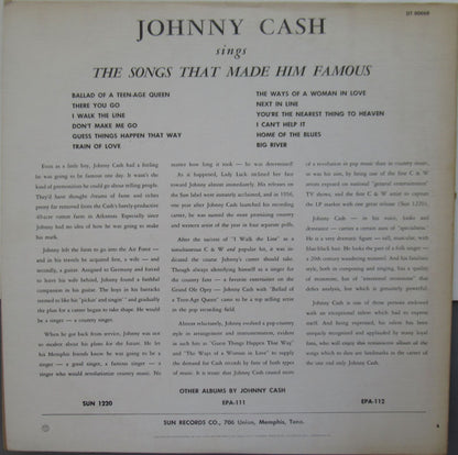 Johnny Cash : Sings The Songs That Made Him Famous (LP, Album, Club, RE, Cap)