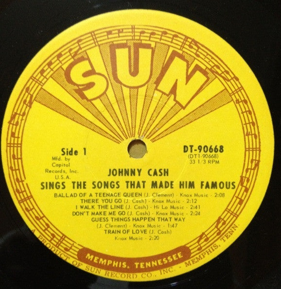 Johnny Cash : Sings The Songs That Made Him Famous (LP, Album, Club, RE, Cap)