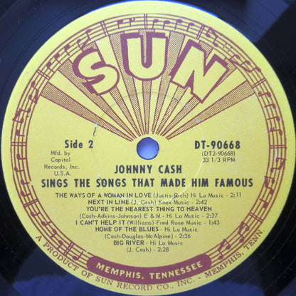 Johnny Cash : Sings The Songs That Made Him Famous (LP, Album, Club, RE, Cap)