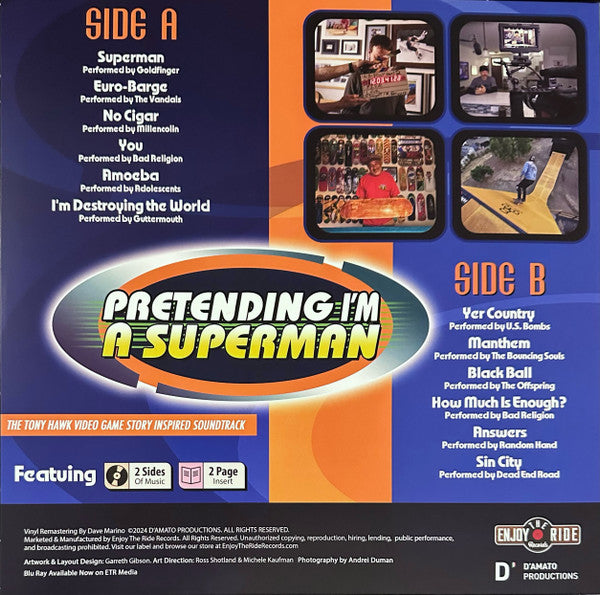 Various : Pretending I'm A Superman (The Tony Hawk Video Game Story Inspired Soundtrack) (LP, Comp, Ltd, RM, Bla)