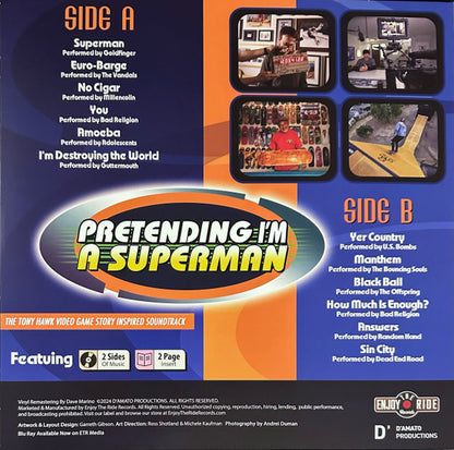 Various : Pretending I'm A Superman (The Tony Hawk Video Game Story Inspired Soundtrack) (LP, Comp, Ltd, RM, Bla)