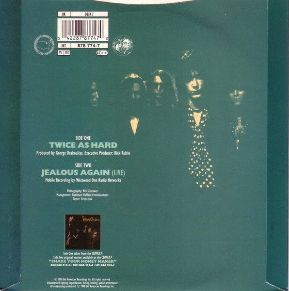 The Black Crowes : Twice As Hard (7", Single)