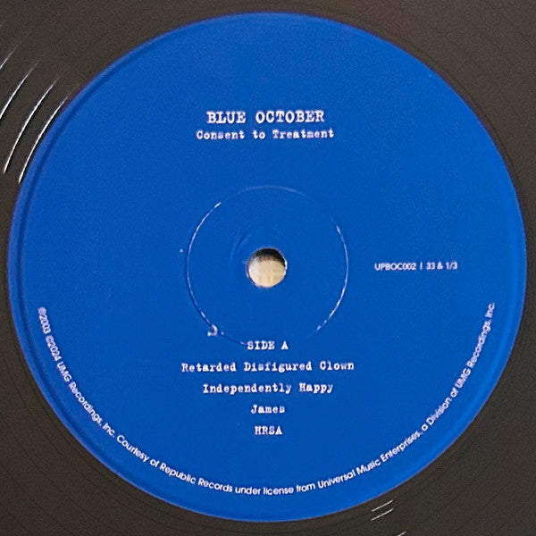 Blue October (2) : Consent To Treatment (2xLP, Album, Cle)