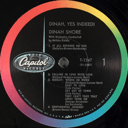 Dinah Shore : Dinah, Yes Indeed! (LP, Album)