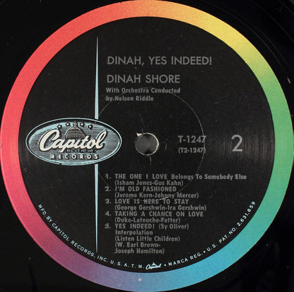 Dinah Shore : Dinah, Yes Indeed! (LP, Album)