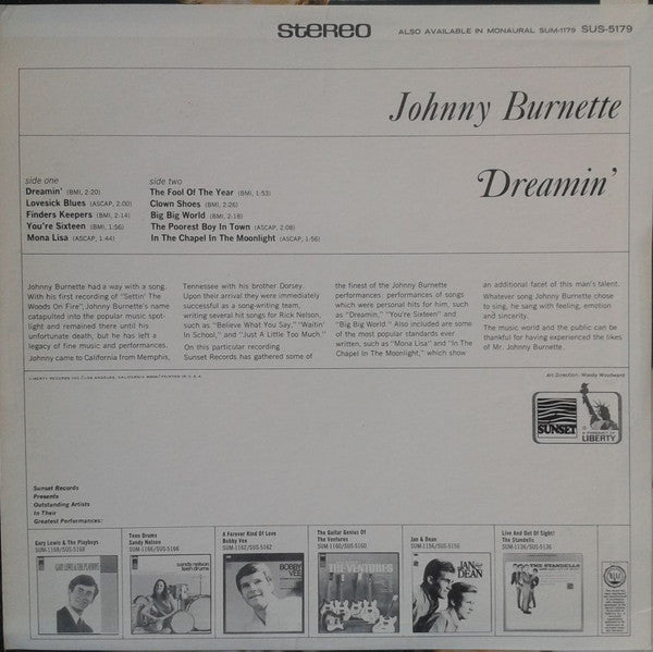Johnny Burnette : Dreamin' (LP, Comp)