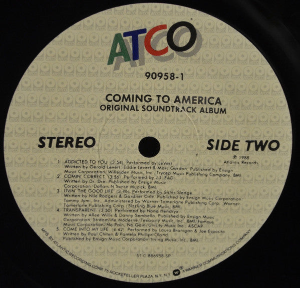 Various : Coming To America (Original Soundtrack Album) (LP, Album)