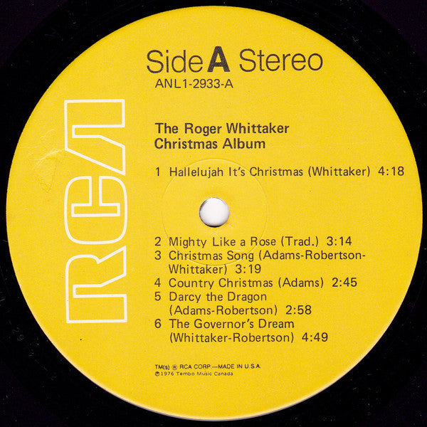 Roger Whittaker : The Roger Whittaker Christmas Album (LP, Album, Ind)