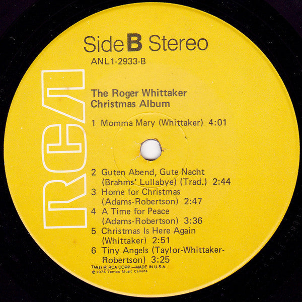Roger Whittaker : The Roger Whittaker Christmas Album (LP, Album, Ind)