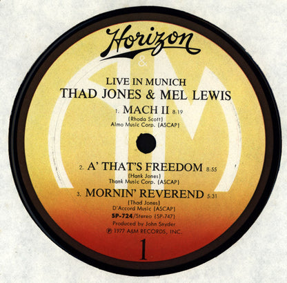 Thad Jones & Mel Lewis : Live In Munich (LP, Album, Gat)