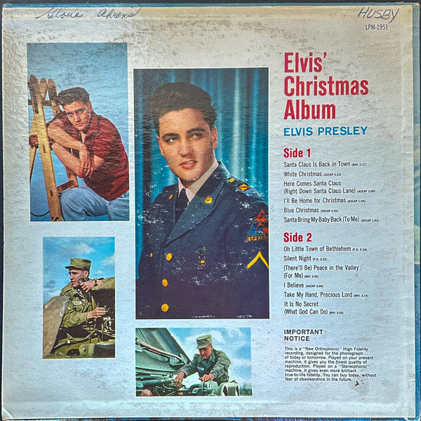 Elvis Presley : Elvis' Christmas Album (LP, Album, Mono, MP, RE, Hol)