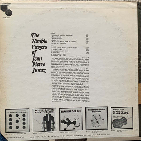 Jean Pierre Jumez* : The Nimble Fingers Of Jean Pierre Jumez (LP, Album, San)