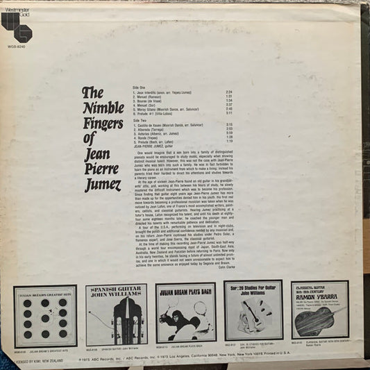 Jean Pierre Jumez* : The Nimble Fingers Of Jean Pierre Jumez (LP, Album, San)