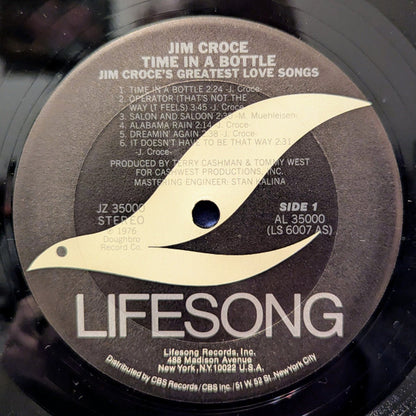 Jim Croce : Time In A Bottle, Jim Croce's Greatest Love Songs (LP, Comp, Ter)