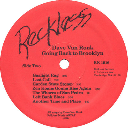 Dave Van Ronk : Going Back To Brooklyn (LP, Album)