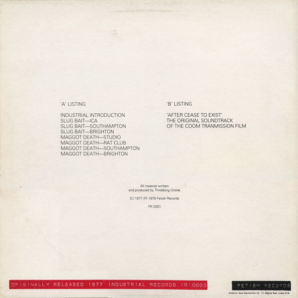 T.G.* : The Second Annual Report (LP, Album, RE, RP)