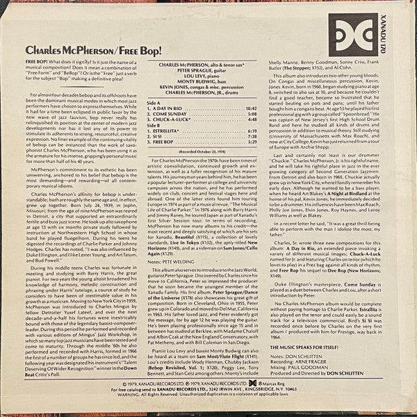 Charles McPherson : Free Bop! (LP, Album)