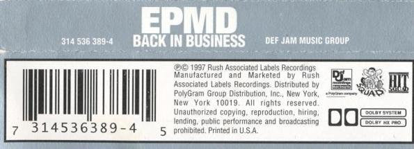 EPMD : Back In Business (Cass, Album, 100)