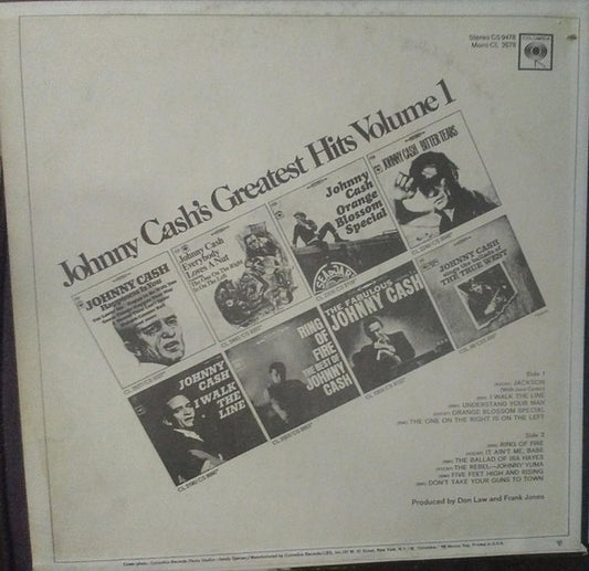 Johnny Cash : Johnny Cash's Greatest Hits (Volume 1) (LP, Comp, Pit)