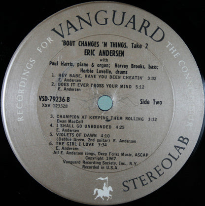 Eric Andersen (2) : 'Bout Changes 'N Things, Take 2 (LP, Album)