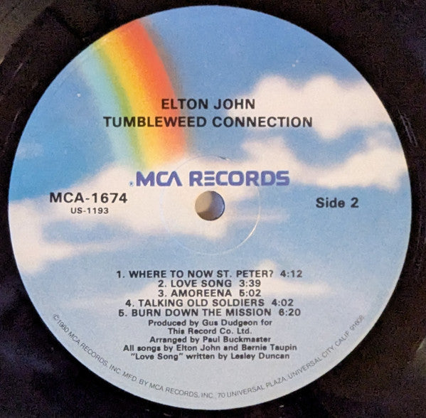 Elton John : Tumbleweed Connection (LP, Album, RE, Glo)