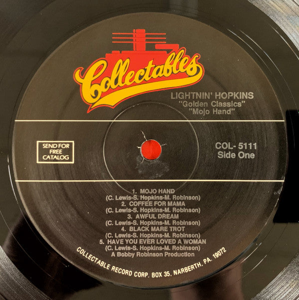 Lightnin' Hopkins : Mojo Hand - Golden Classics (LP, Album, Mono, RE)