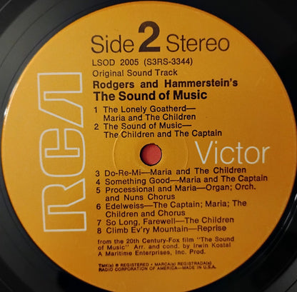 Rodgers & Hammerstein / Julie Andrews, Christopher Plummer, Irwin Kostal : The Sound Of Music (An Original Soundtrack Recording) (LP, Album, RE, Non)
