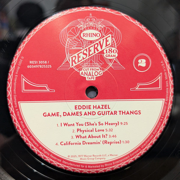 Eddie Hazel : Game, Dames And Guitar Thangs (LP, Album, RE, 180)
