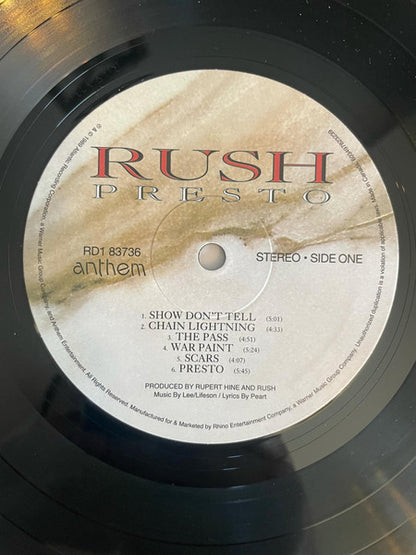 Rush : Presto (LP, Album, RE, RM, 180)