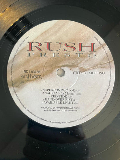 Rush : Presto (LP, Album, RE, RM, 180)