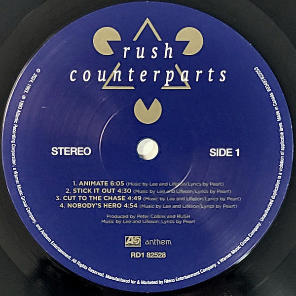 Rush : Counterparts (LP, 180 + LP, S/Sided, Etch, 180 + Album, RE, RM, )