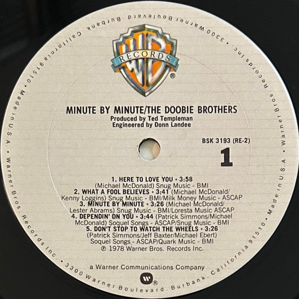 The Doobie Brothers : Minute By Minute (LP, Album, Club, Col)