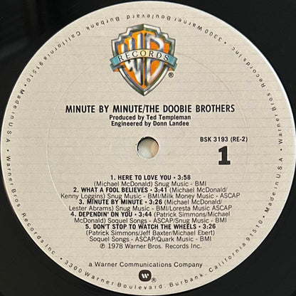 The Doobie Brothers : Minute By Minute (LP, Album, Club, Col)
