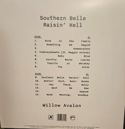 Willow Avalon : Southern Belle Raisin' Hell (LP, Pin)