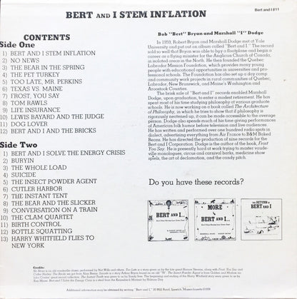 Robert Bryan (2) and Marshall Dodge : Bert And I Stem Inflation (LP, Album)