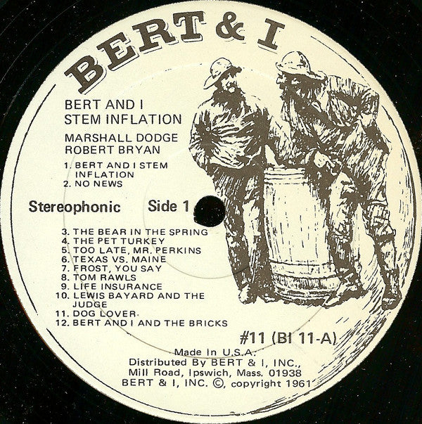 Robert Bryan (2) and Marshall Dodge : Bert And I Stem Inflation (LP, Album)