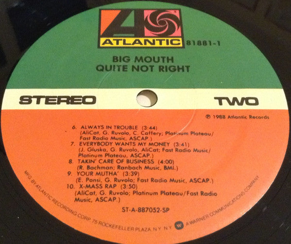 Big Mouth (4) : Quite Not Right (LP, Album)
