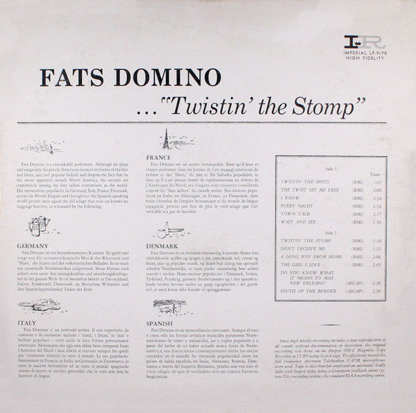 Fats Domino : Twistin' The Stomp (LP, Album, Mono)